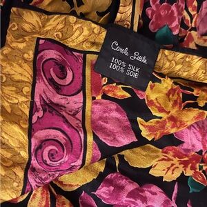 Carole Little Vintage Autumn Leaves Silk Scarf - Japan
